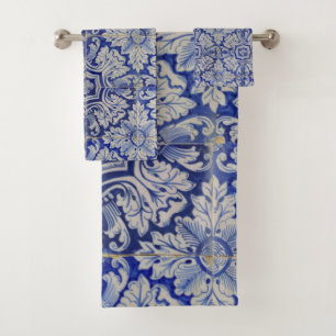 Bleu & Blanc Méditerranéen Vintage motif floral