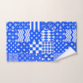 Bleu Blanc Mixte Motif Conception (Serviette à main)