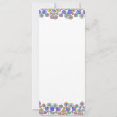 Bleu blanc moderne Faire-part de mariage floral (Dos)