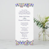 Bleu blanc moderne Faire-part de mariage floral (Debout devant)