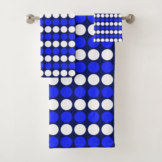 Bleu blanc moderne rayures pointillées sur bleu ma (En situation)