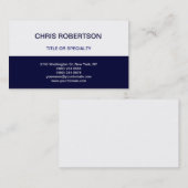 Bleu Blanc Moderne Simple Carte de visite simple (Devant / Derrière)