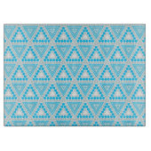 Bleu+Blanc Motif géométrique Planche à découper en (Devant)