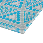 Bleu+Blanc Motif géométrique Planche à découper en (Coin)