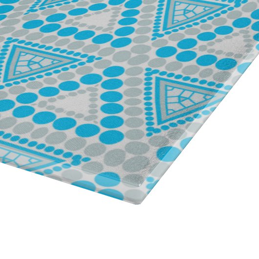 Bleu+Blanc Motif géométrique Planche à découper en (Coin)