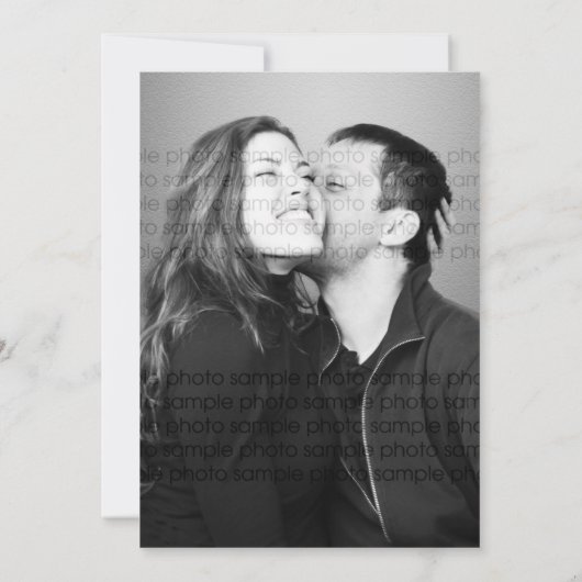 Bleu Blanc Nautique Enregistrer la date Carte phot (Dos)