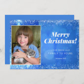 Bleu Blanc Noël Carte photo (Devant / Derrière)