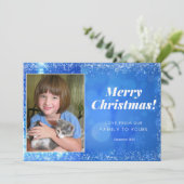 Bleu Blanc Noël Carte photo (Debout devant)