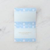 Bleu Blanc Or Ornements Noël Carte photo (Intérieur)