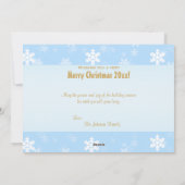 Bleu Blanc Or Ornements Noël Carte photo (Dos)