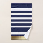 Bleu, Blanc, Or Personnalisé (Serviette à main)