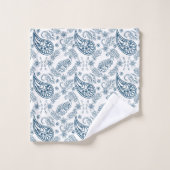 bleu blanc Pays paisley motif Serviette de bain en (Gant de toilette)