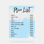 Bleu Blanc Peinture Spatter Chic Salon Prix (Recto)