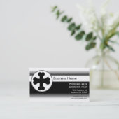 Bleu blanc personnalisé chien croix d'os cartes de (Debout devant)