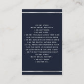 Bleu blanc photo floral carte de prière funéraire (Dos)