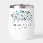 Bleu blanc pivoine Floral Custom Printemps Mariage (Avant)