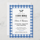 Bleu Blanc Plaid I Do BQ Invitation (Devant)
