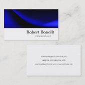 Bleu Blanc Plaine Moderne Consultant Carte de visi (Devant / Derrière)