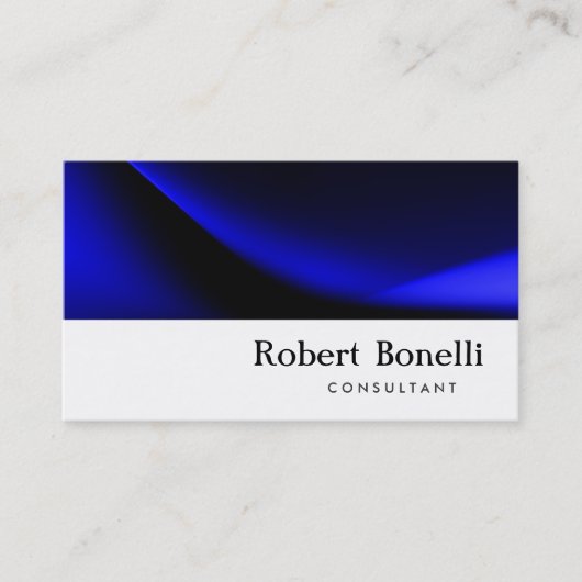 Bleu Blanc Plaine Moderne Consultant Carte de visi (Devant)