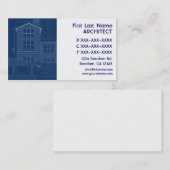 Bleu blanc plan architecte carte de visite (Devant / Derrière)