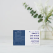 Bleu blanc plan architecte carte de visite (Debout devant)