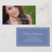 Bleu blanc profil photo Insérer une carte (Devant / Derrière)