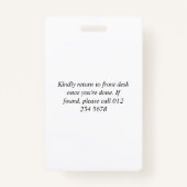 Bleu blanc pur logo du visiteur Modèle Badge (Dos)