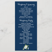 Bleu blanc rayures, fleurs programme de mariage mo (Dos)