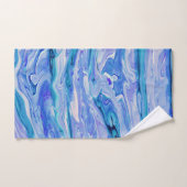 Bleu Blanc Rose Cyan Lilas Marbre Agate Abstrait (Serviette à main)