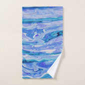 Bleu Blanc rose Turquoise Lilac Marbre Agate Abstr (Serviette à main)