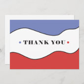 Bleu, Blanc, Rouge - Carte de remerciements (Devant / Derrière)