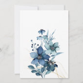 Bleu Blanc Rustique Faire-part de mariage Floral (Dos)