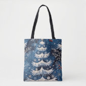 Bleu Blanc sapin de Noël Sac fourre-tout de vacanc (Devant)
