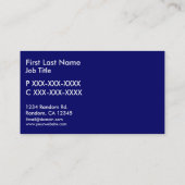 Bleu blanc simple avion sur mesure cartes de visit (Dos)