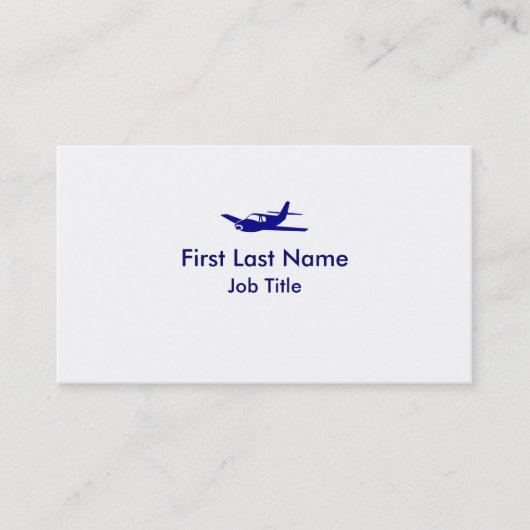 Bleu blanc simple avion sur mesure cartes de visit (Devant)