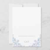 Bleu Blanc Simple Mariage Registre Carte de boîtie (Dos)