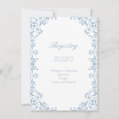 Bleu Blanc Simple Mariage Registre Carte de boîtie (Devant)
