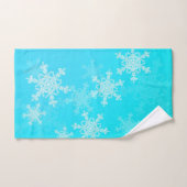 Bleu Blanc Snowflakes minimaliste Noël (Serviette à main)