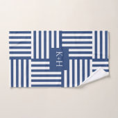 Bleu Blanc Stripes Salle de bain Maison Cadeau (Serviette à main)