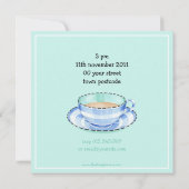 Bleu blanc Teacup blanc vert blanc Invitation d'an (Dos)