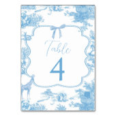 Bleu Blanc Toile de Jouy French Table Numéro (Dos)