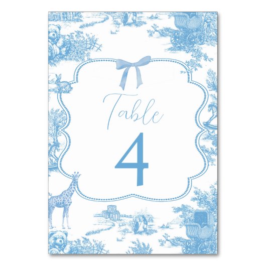 Bleu Blanc Toile de Jouy French Table Numéro (Par défaut)