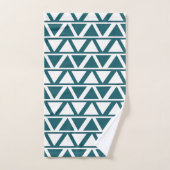 Bleu blanc triangle rayures Motif géométrique (Serviette à main)