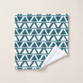 Bleu blanc triangle rayures Motif géométrique (Gant de toilette)