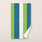 Bleu Blanc Vert Frappes Verticales (Serviette à main)