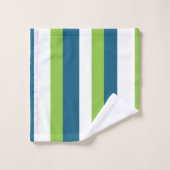 Bleu Blanc Vert Frappes Verticales (Gant de toilette)