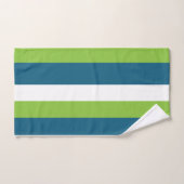 Bleu Blanc Vert Frappes Verticales (Serviette à main)