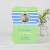 Bleu ⎮ Blanc Vert Invitation (Debout devant)