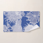 Bleu Blanc Vintage Chinoiserie Motif Floral (Serviette à main)