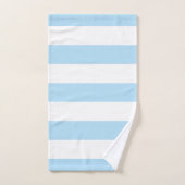 Bleu, Blancs, Motif rayé (Serviette à main)